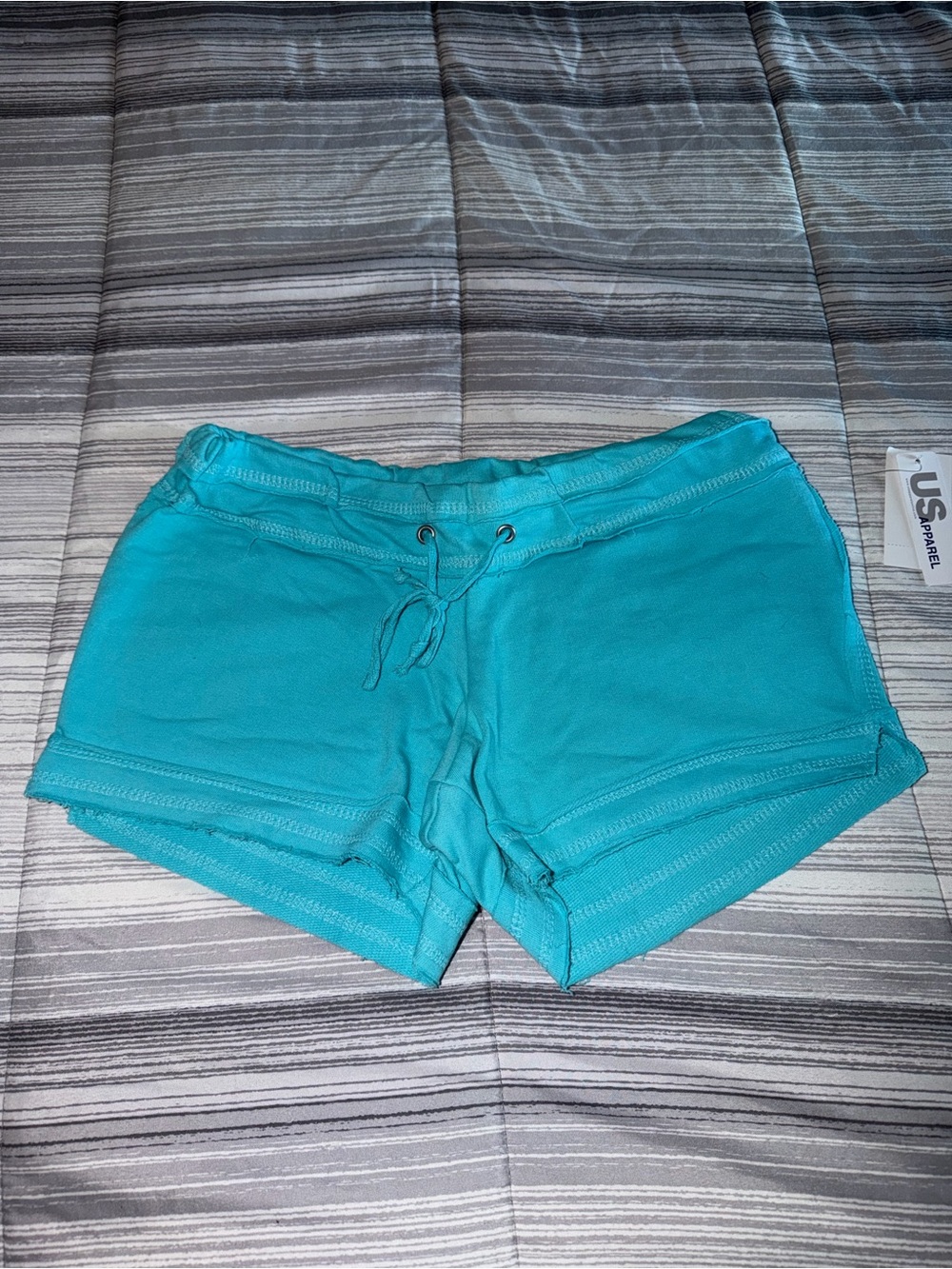 Blue Drawstring Athletic Shorts for Women